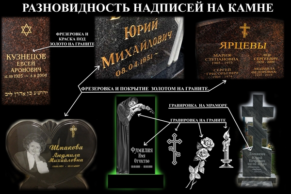 О золочение мемориальных табличек, надписей, крестов, скульптур, ангелов